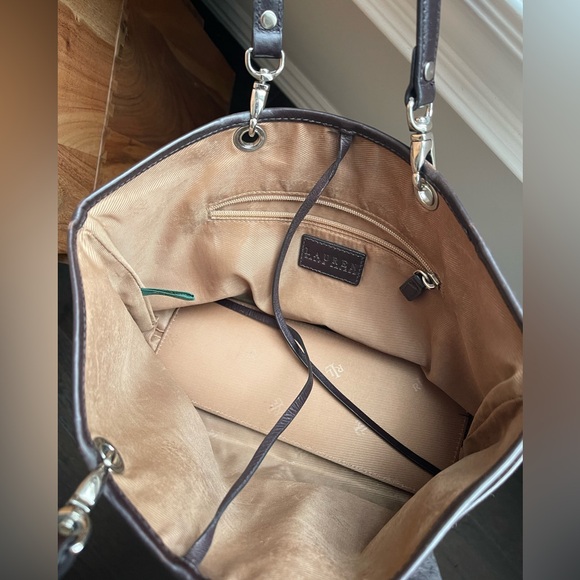 Ralph Lauren Tan and Brown Mini Houndstooth Tote - Picture 9 of 15